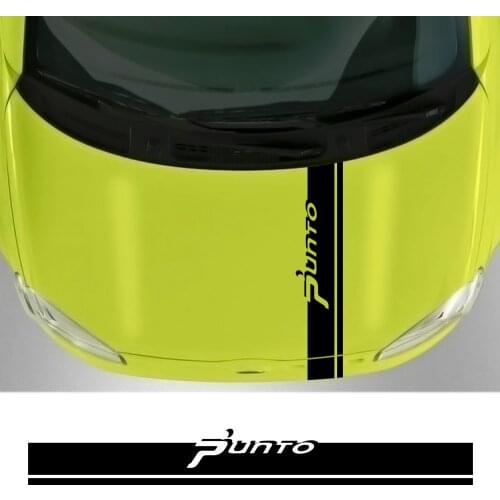 Car Styling Hood Cover Trim Stripes Stickers For Fiat Punto Auto Engine Bonnet Decoration Sport Graphic Vinyl Decals Accessories