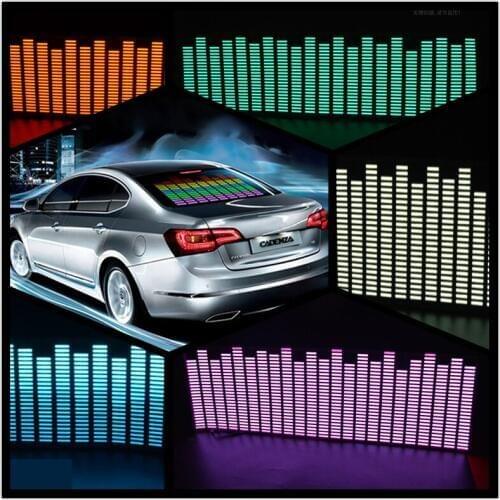 OKEEN 90*10 cm car Led EL sheet Light sound Equalizer Sound Rhythm Car Sticker Flash Colorful Music Rhythm Pattern Decoration