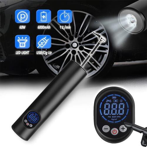 150PSI Car Air Compressor Cordless Wireless Wired Handheld Inflatable Air Pump Tyre Inflator Rechargeable For Bike Motorcycle