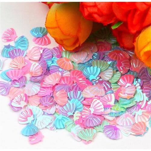 Shell Shape Sequins 7mm Pvc Loose Paillettes Colorful Transparent Paillette Glitter Nail Art Sequin For Crafts Decoration 10g