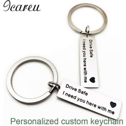 Trendy Customize Couples Keychain Boyfriend Girlfriend Key ring Women Men Keychain Best Gift For Driver