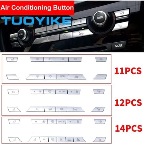 Black Chrome Car AC Air Conditioner Button Sequin Decoration Cover Trim For BMW F10 F11 F06 F01 F02 E70 E71 F25 F26 X3 X4 X5 X6