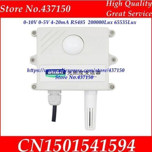Light sensor 0-10V 0-5V 4-20mA RS485 200000Lux 65535Lux industrial intensity illumination acquisition transmitter LCD display
