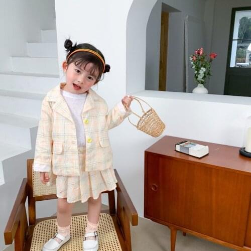 Girls Suits Coat + Shorts Sets Kids 2021 Charming Spring Autumn Cotton Long Sleeve High Quality Teenagers Sport Tracksuits Outfi