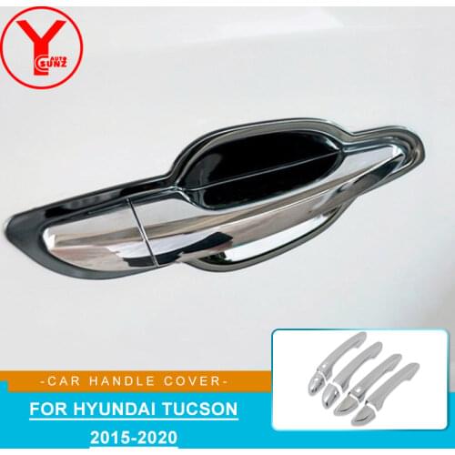 For Hyundai Tucson 2015 2016 2017 2018 2019 2020 ABS Chrome Car Door Trim Exterior Handle Cover Handle Bowl Styling Accessories