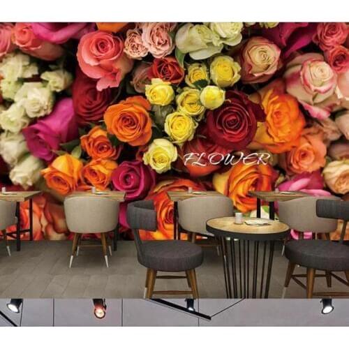 Home Decor Custom 3d Mural Wallpaper Rose close-up tv background wall Living Room Wallpaper 3D Painting