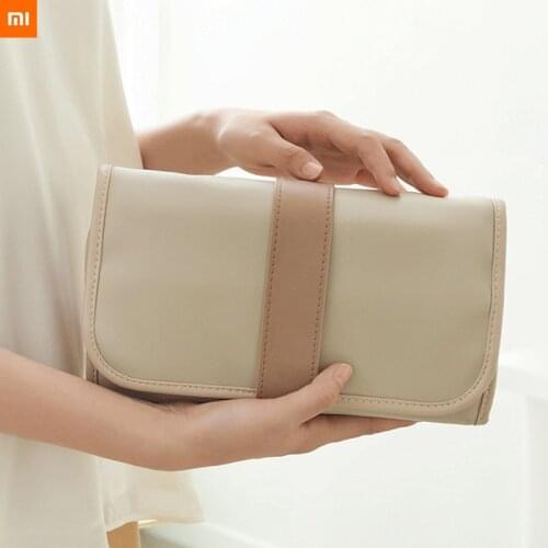 Xiaomi travel cosmetic bag large capacity storage bag waterproof outdoor business wash bag portable PU shell good texture