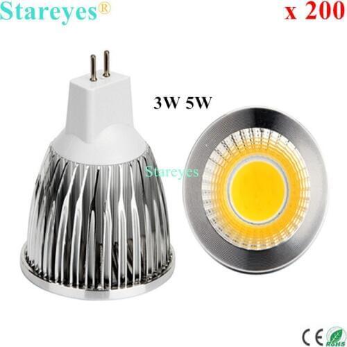 FedEX Free shipping 200 pcs Dimmable 5W 3W MR16 AC&DC12V LED COB Downlight Spotlight Bulb lamp Lighting LED Ceiling Light