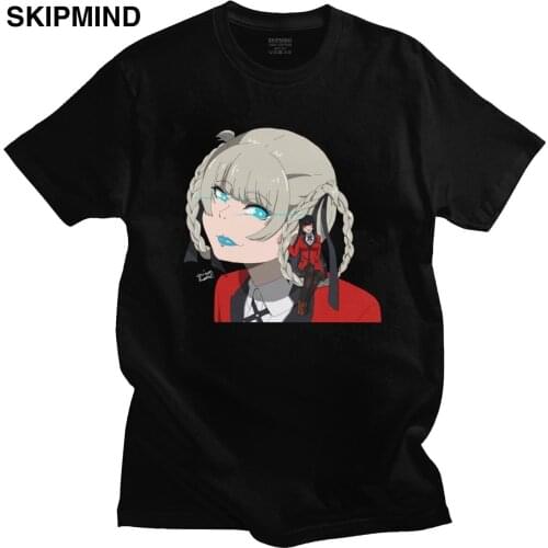 Unique Anime Kakegurui Tshirt for Men Short Sleeve Manga Kirari and Jabami Yumeko T Shirt O-neck Fitted Pure Cotton Tee Clothing