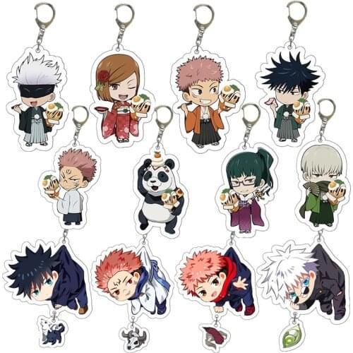 Jujutsu Kaisen Itadori Yuji Ryomen Sukuna Fushiguro Megumi Character Keychain Cosplay Acrylic Key Chain Pendant Keyring Prop