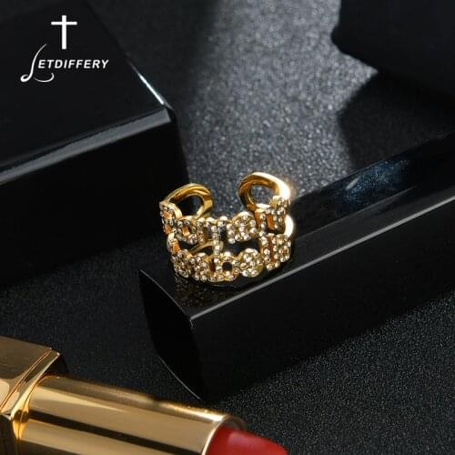 Letdiffery Personalizd Zircon Crystal Double Name Couple Rings Stainless Steel For Women Men Wedding Engagement Jewelry Gift
