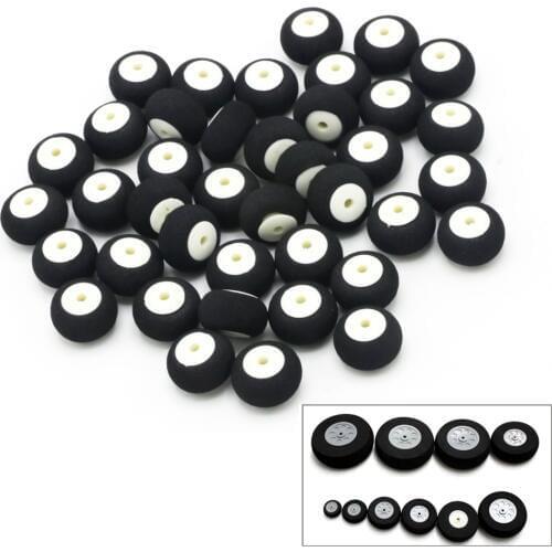 10pcs High quality Airplane Wheels 16mm 20mm 30mm 40mm 50mm 55mm 65mm 75mm 85mm Airplane Sponge Wheels Sponge Tire