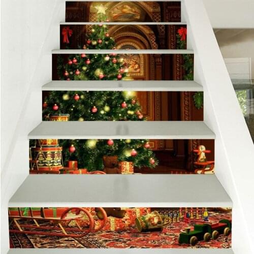Creative Christmas Staircase Stickers 3D Christmas Tree Corridor Stairs Renovation home Decoration Wall Stickers