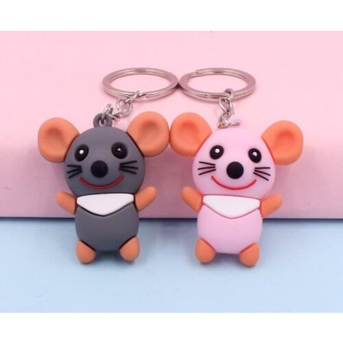 Creative Cute Cartoon Mouse Keychain Korean Version Ins Personality Trend Couple Key Chain Bag Pendant Cute Keychain Key Ring