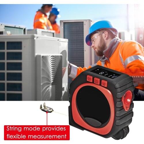 3 in 1 Digital Display Laser Measuring Tape Digital Distance Meter Digital Tape with String Mode Roller Mode Laser Mode LED Tape