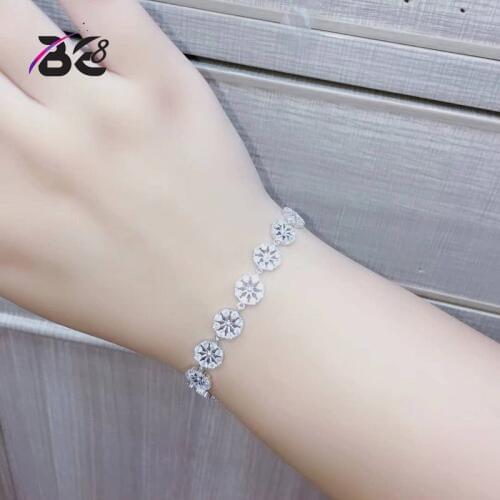 Be 8 Fashion Round Shape Bracelets ,White Color AAA Cubic Zirconia Charm Bracelets for Women Party Gifts B094