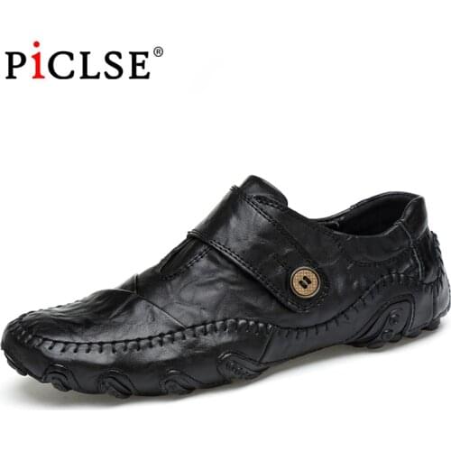 Fashion British Style Men Casual Shoes Loafers Genuine Leather Men Shoes Outdoor Leather Shoes Men winter shoes zapatos hombre