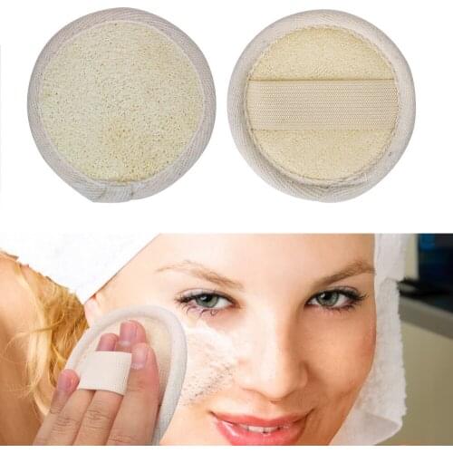 Soft Exfoliating Natural Loofah Plant Fiber Face Cleansing Brush Facial Washer Sponge Makeup Remover Soap Shower Gel Foams Maker