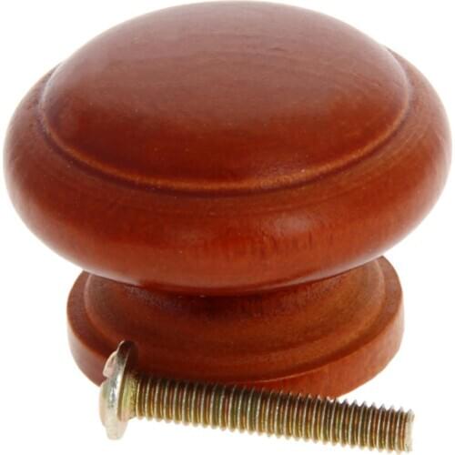 Single Hole Wood Handle Solid Wood Varnish/Paint 33*25/25*25/34*25mm Wood Color/Mahogany Color 10/15/25pcs Household Hardware