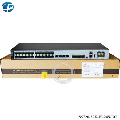 Fiber optical Gigabit Ethernet switch Hua wei S5720-32X-EI-24S-DC 24 x 1000 Base-X,4 x Combo (10/100/1000 Base-T),4 x 10 GE SFP