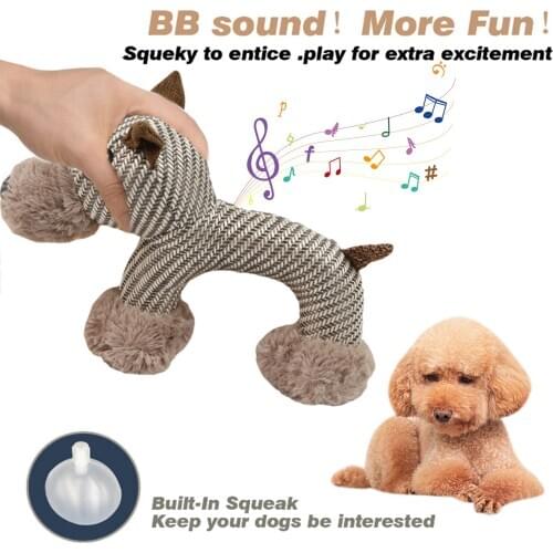 Fun Pet Dog Toys Puppy Chew Squeaker Toy Squeaky Plush Sound Animal Shape Molar Toys Pet Training Dog Toy