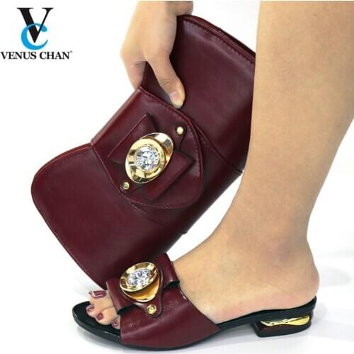 Sexy Style Italian Design High Quality Women Shoes Matching Bag Decorate with Rhinestone Comfortable Heels Pumps for Wedding