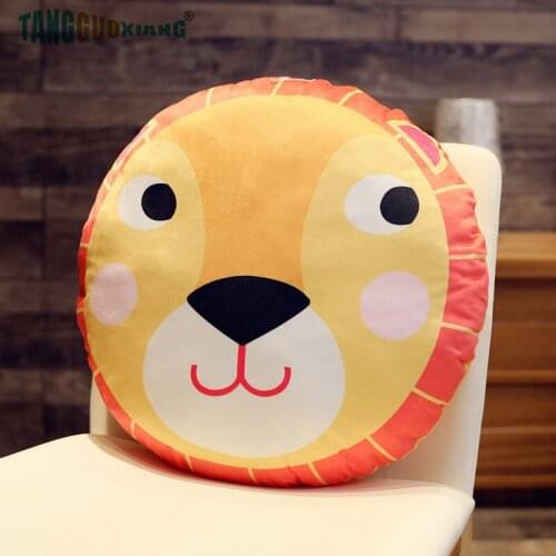 New cartoon animals pillow stuffed lion elephant zebra giraffe rabbit owl soft filling cushion for leaning on of home decoratio