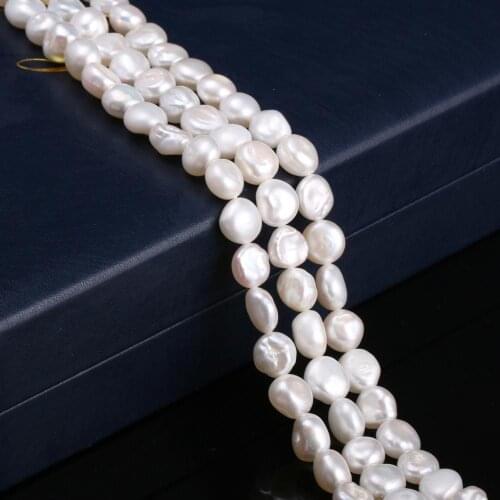 Freshwater Pearl Loose Irregular White Beads 9-10 Mm For DIY Bracelet Earring Necklace Sewing Craft Jewelry Accessory