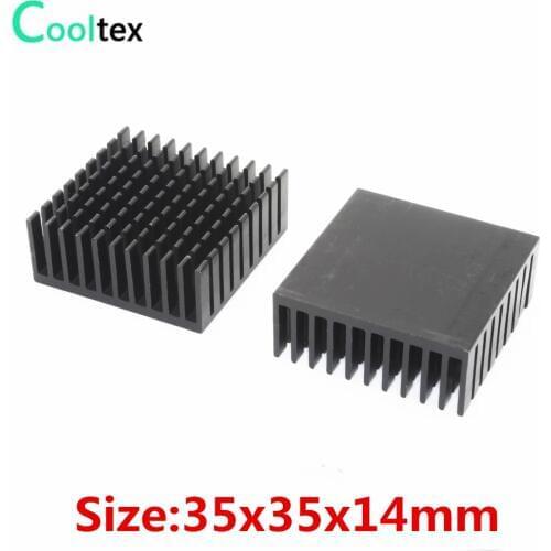 5pcs/lot 35x35x14mm Aluminum Heatsink black heat sink radiator for Electronic Chip VGA RAM IC LED COOLER cooling