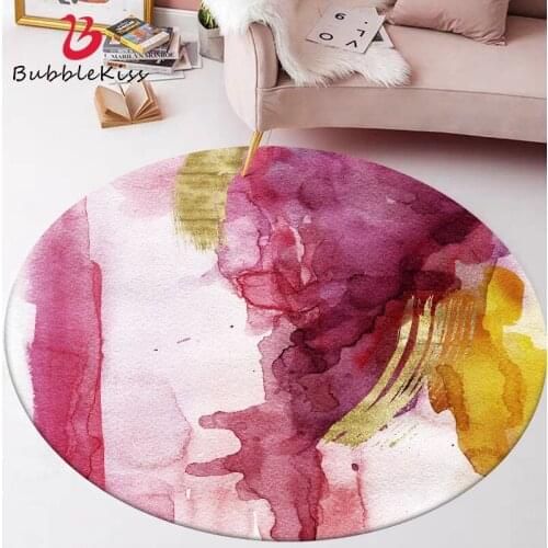 Bubble Kiss Pink Carpets Fashion Golden Line Simple Carpets For Living Room Home Door Mat Bedroom Coffee table Decor Area Rugs