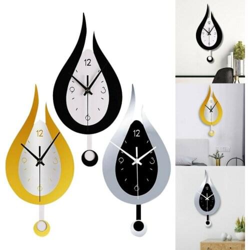 Modern White Waterdrop Clock Creative Quartz Wall Stickers Clock Acyrlic Wall Pendulum Clock Home Living Room Decor Diy Design