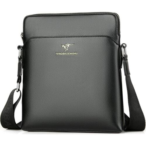 Korean Style Mens Business Shoulder Bag High Quality PU Leather Messenger Bag For Men Stylish Elegant Male Crossbody Bag