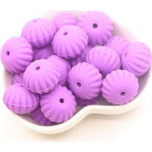 UXDXU 50pc / lot silicone pumpkin beads mini baby teeth beads Chwe silicone pacifier care necklace tool Bpa free pumpkin beads
