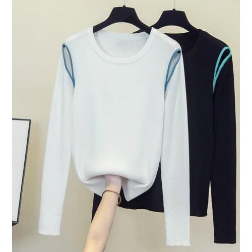 4XL plus size women kintting basic sweater pullover autumn winter 2021 long sleeve hollow out slim Oversized sueters de mujer