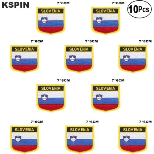 Slovenia Flag Embroidery Patches Iron on Saw on Transfer patches Sewing Applications for Clothes in Home&Garden