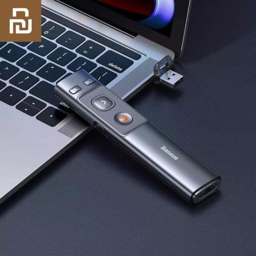 Xiaomi Youpin Baseus Orange Point PPT Page Turning Pen (Red Light) USB+Type-C universal laser remote control plug and play