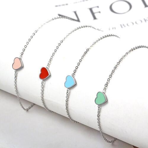 Charm chain link heart bracelet charms femme female braclet braslet friendship bracelets for women stainless steel jewelry