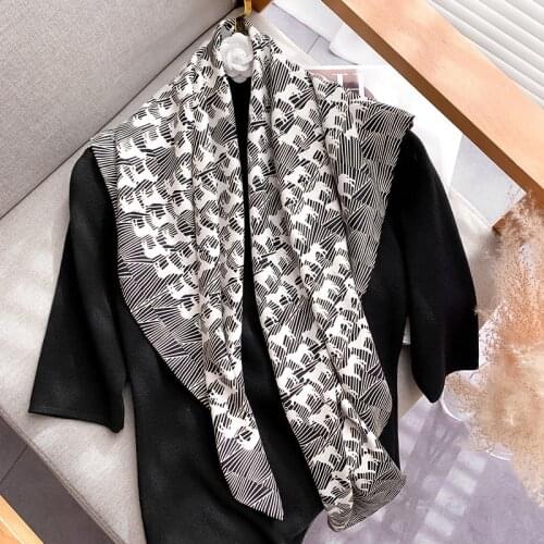 Lady Hair Silk Scarf Fashion Print Shawl Head Wraps Women Bandana Female Neckerchief Large Hijab Bag Scarves Pashmina Headband