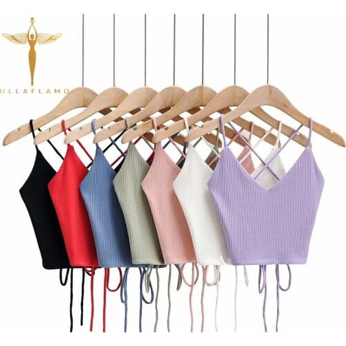 Sexy Camisole Womens V-Neck Ribbed Knit Skinny Crop Tops Sleeveless Bottom Tank Camis 7 Colors Tank Vest Female Purple Crop Vest