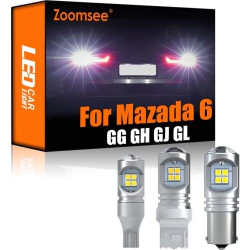 Zoomsee 2Pcs White Reverse LED For Mazda 6 GG GH GJ GL Sedan Hatch 2003-2020 Canbus Exterior Backup Rear Tail Bulb Light Car Kit