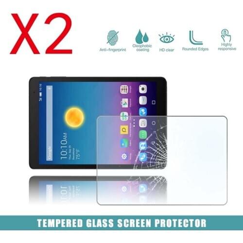 2Pcs Tablet Tempered Glass Screen Protector Cover for Alcatel OneTouch Pop 10 9.6" Tablet Full Coverage Anti-Scratch Screen