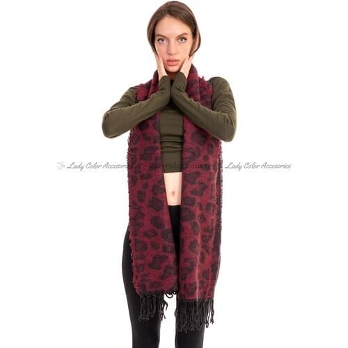 2021 New sezonTrend Leoapar Shoulder Shawl Dark Warp Pattern 15% 100 cotton