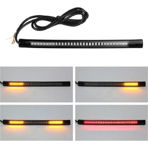 48SMD 48 LEDs Motorcycle Soft Rubber Light Bar Strip Tail Brake Stop Turn Signal Lights License Plate Light 3014 SMD Universal