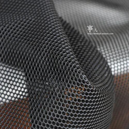 50CM *150CM Sandwich fashion designer fabric - round thick dull mesh black Mesh fabric Fashion