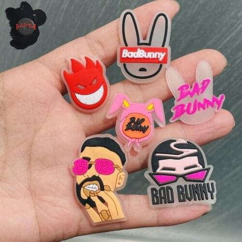 6PCS PVC Luminous Kawaii Cartoon Fridge Magnetic Sticker Bad Bunny Fire Man Refrigerator Magnets Kids Gifts Whiteboard Sticker