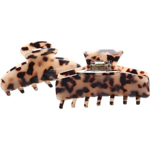 8.5cm fashion tortoise shell color acetate acrylic large square hair claws for women girls long thick hair wholesale price