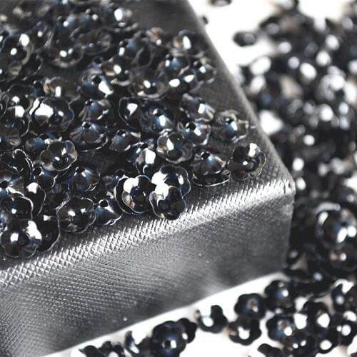 2000pcs 6mm Black Plum Blossom Cup Flower Loose Sequins Sewing Material,Wedding Confetti Craft,Kids DIY Garment Accessory