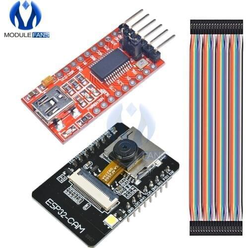 ESP32-CAM WiFi OV2640 2MP Camera Module Bluetooth Module For Arduino FT232RL FTDI USB to TTL Serial Converter 40 Pin Jumper Wire