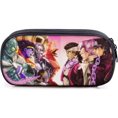 Anime Jojo Bizarre Adventure Boys Girls Cartoon Pencil Case Bag School Pouches Children Student Pen Bag Kids Purse Wallet