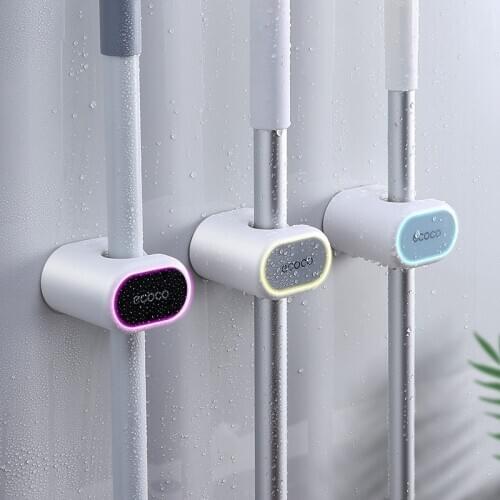Broom Holder Wall Mounted Mop Holder Household Adhesive Storage Tools For Bathroom Mop Hook Racks Kitchen Organizer Home Deco